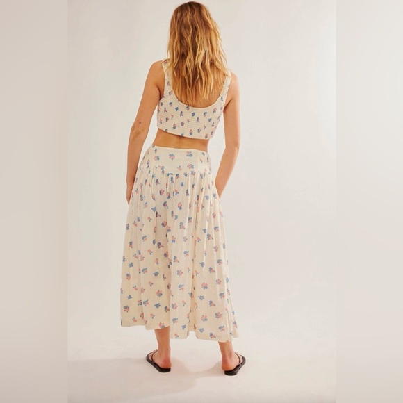 Free People 🌸 iris corset skirt set multi color floral combo ✨ cottagecore - Picture 5 of 11